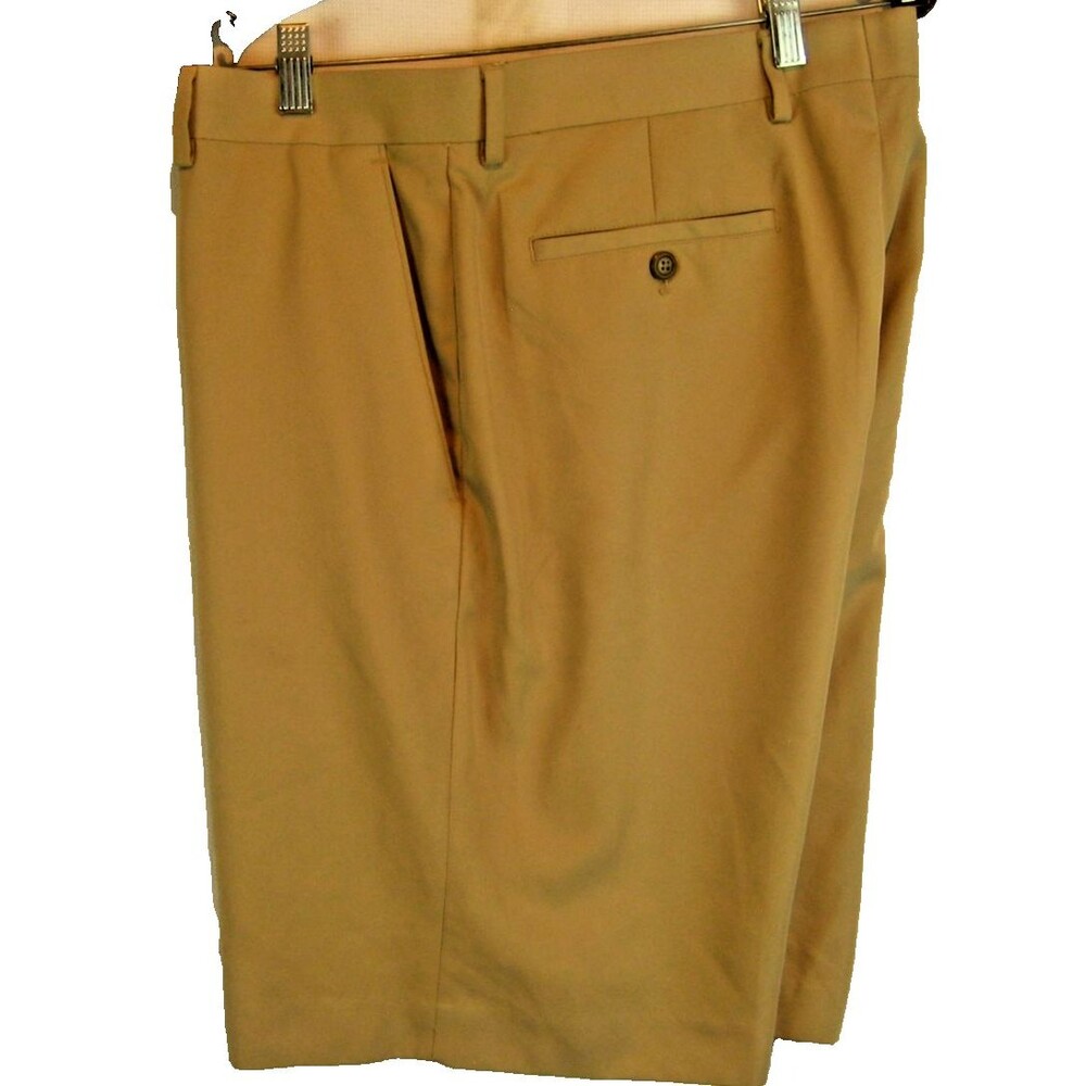 Mens Alan Flusser Khaki Flat Front  Golf Shorts sz 36x10